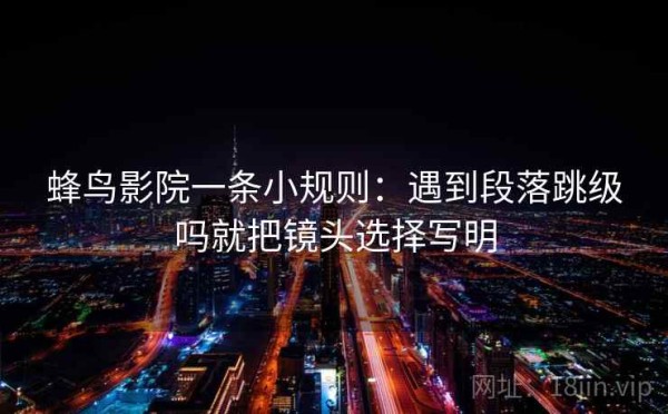 蜂鸟影院一条小规则：遇到段落跳级吗就把镜头选择写明