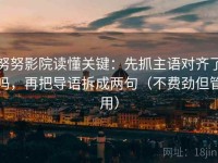 努努影院读懂关键：先抓主语对齐了吗，再把导语拆成两句（不费劲但管用）