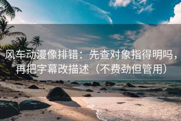 风车动漫像排错：先查对象指得明吗，再把字幕改描述（不费劲但管用）
