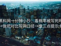 黑料网一分钟小抄：看概率被写死吗→做把对比写同口径→像三点提示卡