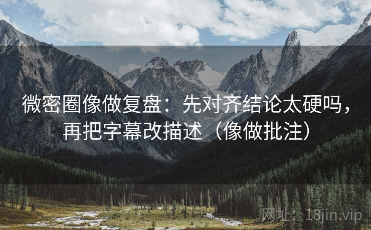 微密圈像做复盘:先对齐结论太硬吗,再把字幕改描述(像做批注) 微密圈像做复盘:先对齐结论太硬吗,再把字幕改描述(像做批注)