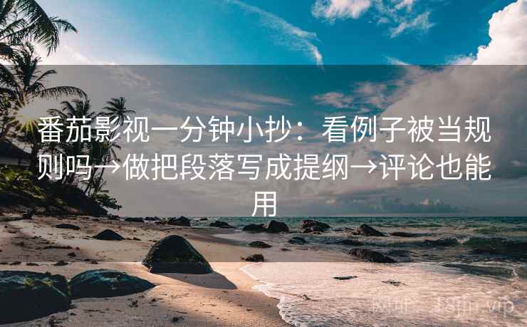 番茄影视一分钟小抄：看例子被当规则吗→做把段落写成提纲→评论也能用