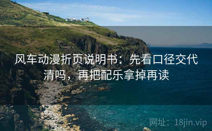 风车动漫折页说明书：先看口径交代清吗，再把配乐拿掉再读