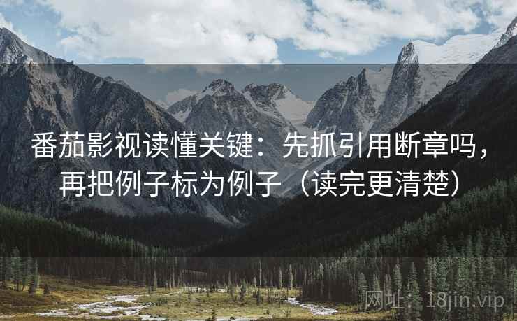 番茄影视读懂关键：先抓引用断章吗，再把例子标为例子（读完更清楚）